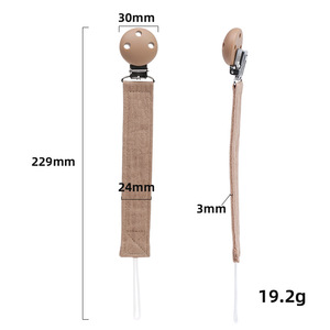 Cotton Baby Pacifier Anti Drop Chain With Teether Toy Strap Solid Color Ribbon Pacifier Chain For 0 To 24 Months - Product Image 5