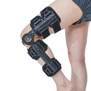 Stabilisateur de jambe réglable Rom Immobilisation de genou Médical Orthopédique Post Op Genouillère articulée