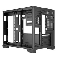 Ordinateur de jeu de compétition électronique double face en acier, micro ATX, tour moyenne, vertical, avec refroidissement liquide 360°, vue sur la mer