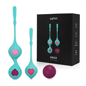 Sex Toy Supplier Green Silicone Ben Wa Balls Sets Kegel Vagina Exercise Balls Exerciser Different Weights Kegel Ball For Women