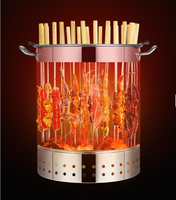 Poêle sans fumée en acier inoxydable Dinithron et foyer portable pour une utilisation en extérieur et en intérieur, ustensiles de cuisson professionnels pour grillades