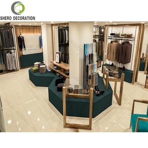 Estantes de exhibición de ropa de alta gama con diseño de espacio minorista de moda exclusiva para hombres para decoración de muebles de tienda - Product Image 4
