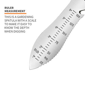 مقبض خشبي من الفولاذ المقاوم للصدأ عالي الجودة, أداة حفر للحدائق ، سكينة مع مقياس - Product Image 2