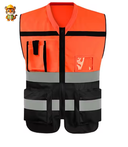 <span class=keywords><strong>Gilet</strong></span> de sécurité réfléchissant <span class=keywords><strong>orange</strong></span> fluorescent pour la circulation routière et l'entrepôt, personnalisable avec logo, vente en gros - Product Image 1