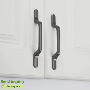 Tirador <span class=keywords><strong>de</strong></span> puerta <span class=keywords><strong>de</strong></span> armario moderno <span class=keywords><strong>de</strong></span> Zamak, dorado y negro, con diseño <span class=keywords><strong>de</strong></span> puente escalonado, perillas a juego, accesorio <span class=keywords><strong>de</strong></span> ferretería <span class=keywords><strong>para</strong></span> muebles, armarios, cómodas y cajones - Product Image 3