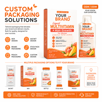 Complément alimentaire liquide multivitaminé pour femmes en sachet, marque privée, favorise la croissance des cheveux et la santé de la peau, supplément nutritionnel quotidien, OEM ODM personnalisé