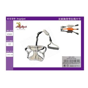 Imbracatura per animali domestici in lino di taglia media con cinturino pettorale e chiusura con coulisse - Product Image 3