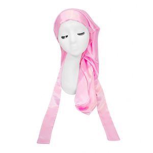 Gorros de Dormir de Seda de Leche de Doble Capa con Cola Redonda y Correa Ajustable, Gorro de Noche Suave y Transpirable para Mujeres y Hombres, Protección para el Cabello - Product Image 2