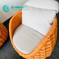 Ensemble de mobilier d'extérieur contemporain en aluminium pour patio de villa, canapé de jardin en corde imperméable et table basse pour cour, hôtel, parc