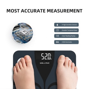 Welly — balance de corps numérique, à pesée corporelle, intelligente, pour salle de bain, avec application, nouveau Design - Product Image 6