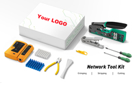 Kit d'outils réseau en acier ZOERAX, ensemble d'outils de sertissage à trou traversant avec testeur de câble pour fiches Ethernet 8P 6P RJ45 CAT5 CAT6