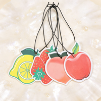 Désodorisant de voiture personnalisé en forme de fruits (citron, fraise, pêche) pour la décoration de voiture