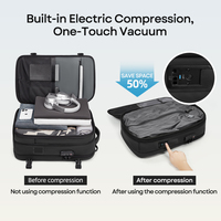 Sac à dos pour ordinateur portable extensible de 5 cm de qualité supérieure avec serrure personnalisée, séparation sec-humide, en tissu Oxford, à compression sous vide