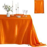Nappe rectangulaire en satin faite à la main, couleur unie, pour mariage, banquet, hôtel, événement, chemin de table, lavable, vente en gros