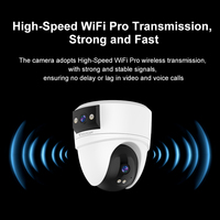 Kamera Dome Nirkabel Okam Pro Dual Lens 6MP untuk Keamanan Rumah Dalam Ruangan, Penglihatan Malam Berwarna, Audio Dua Arah, Deteksi Gerakan Pan-Tilt