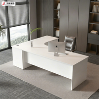 Meubles de bureau JIUSHUN, bureau de direction en forme de L, table de bureau de PDG luxueuse