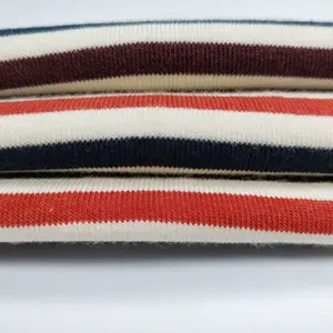 Manufacturer Cheap Price High Quality Polyester Rayon linen Stripe Fabric Spandex Knitted Fabric For Selling