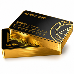 Tarjetas de Visita de Lujo con Diseño Personalizado, Estampado en Dorado sobre Negro, Impresión de Tarjetas de Visita al por Mayor, Tarjetas de Agradecimiento con Papel Repujado - Product Image 1