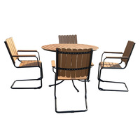 New Special Sale Aluminium Massivholz Bogen geformte Armlehne Sitz Runde Wohnzimmer Schreibtisch Stuhl Set