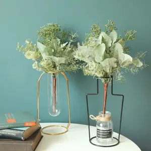 Groothandel Wit Groen Zilver Blad Chrysant Bladeren Bos Kunstmatige Planten Voor Thuis Bruiloft Decoratie