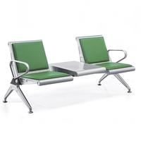 Chaises de réception de salon personnalisées haut de gamme, chaises d'attente en cuir pour aéroport, sièges publics extérieurs, banc d'attente en métal