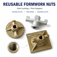 Accessoires pour système de tirants de coffrage en béton avec écrou à oreilles, écrou de couplage, écrou conique et tige filetée