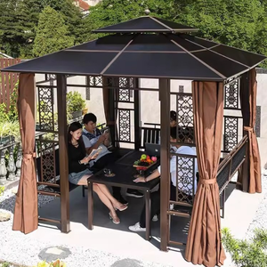 Gazebo <span class=keywords><strong>de</strong></span> Jardín para Exteriores, Pabellón <span class=keywords><strong>de</strong></span> Acero, Pérgola para Patio Trasero, Toldo para Patio <span class=keywords><strong>de</strong></span> Villa, Refugio con Techo Metálico para el Sol - Product Image 6