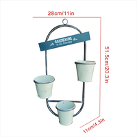 Jardinière moderne rustique en fer galvanisé à trois niveaux, écologique, pour légumes et herbes, pour jardin domestique et utilisation murale