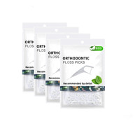 OEM Ortho Flosser Dentaire Soins Bucco-dentaires Bâton Menthe Noix de Coco Dents Cure-dents Fil Orthodontique Pics