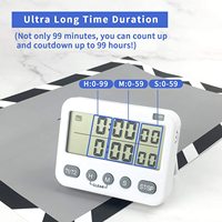 Timer Alarm LED 2 In 1, dengan Fungsi Sunyi Digital Teknik Pomodoro Jam Waktu