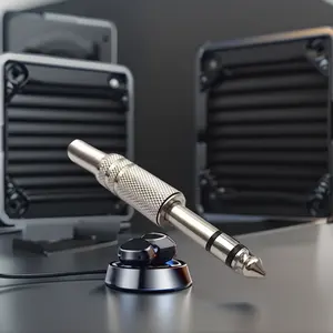 Vernickelte 6,35mm Metall mikrofon buchse 3-adriges Schweißen 6,35mm Metall mikrofon anschluss 3-poliger 1/4 TRS-Stecker