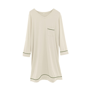 Chemise de nuit pour femmes en polyester modal en gros, chemise de nuit de pyjama lisse avec logo personnalisé pour dames - Product Image 1