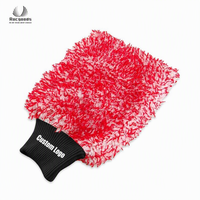 Gant de lavage de voiture en microfibre à poils longs, super doux, lavable et réutilisable, 18x28cm, 90g, grande taille, avec logo personnalisé, vente en gros