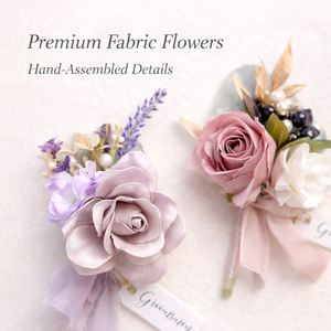 Set de 6 Boutonnieres de Boda con Flores Artificiales para Novia, Damas de Honor y Padrinos, Flor de Pecho, Flor de Muñeca, Venta al Por Mayor - Product Image 2