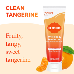 Déodorant corporel hydratant minéral longue durée OEM Tangerine, crème invisible unisexe, anti-transpirant, contrôle des odeurs, fraîcheur, propreté, sécheresse - Product Image 2