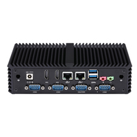 Qotom pas cher Mini PC core i3 5005U Computadora USB3.0 double Lan Mini pc 6 COM RS232 sans ventilateur Mini ordinateur industriel
