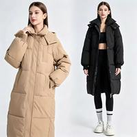 Parka imperméable à capuche décontractée pour femmes, style européen et américain, coupe ample, épaisse et chaude, doudoune pour femmes