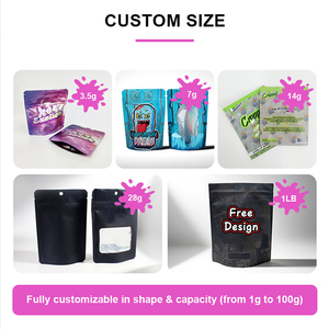 Bolsas de Mylar con Forma Resellables de 3.5g 7g 14g, Bolsas de Plástico de 4x6 con Cierre Hermético a Prueba de Niños, Impresas Personalizadas - Product Image 3