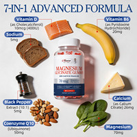 Gummies de glycinate de magnésium et zinc 400mg de qualité alimentaire pour le sommeil, marque privée, fabrication OEM Chine