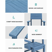Ensemble de salle à manger d'extérieur en PEHD pour patio Ensemble table et chaises carrées Mobilier de salle à manger pour patio