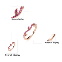 Glänzender 925 Silber Kubischer Zirkonia Edelstein Roségold Plattiert Hautfreundlich Poliert Modeschmuck für Damen Formelle Anlässe