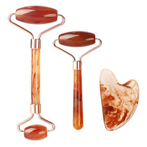 Ensemble de rouleau de jade et de gua sha personnalisé au prix d'usine |   Outil de massage facial en résine OEM pour l'anti-âge et le lifting de la peau - Product Image 2