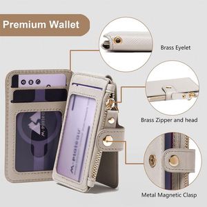 PU Leather Card Holder,RFID-Blocking Keychain Wallet,Zipper Coin Purse <b>Key</b> <b>Ring</b>,Detachable Wrist Strap Multi Slots - Product Image 3