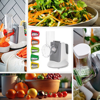 Trancheuse manuelle électrique multifonctionnelle pour légumes, mandoline, déchiqueteuse, 5 lames intérieures réglables, râpe domestique