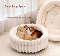 Lit pour animaux de compagnie circulaire respirant, moderne, portable, épaissi, résistant à l'humidité, chaud et doux, pour petits chiens et chats