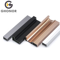 Profilés en aluminium pour armoires de cuisine, profilés en aluminium Gola, profilés de bordure en aluminium, bandes lumineuses LED pour armoires de cuisine avec poignée