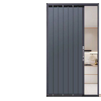 Porte coulissante pliante ignifuge entièrement en aluminium pour séparation de cuisine, chambre à gaz naturel et climatisation