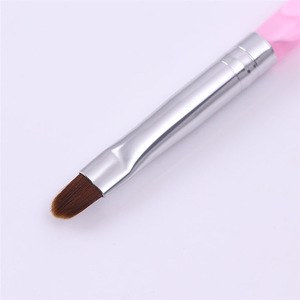 Pinceau à ongles en nylon avec manche en acrylique, tête ronde, virole sertie, pointe souple, stylo de peinture UV pour le design - Product Image 6