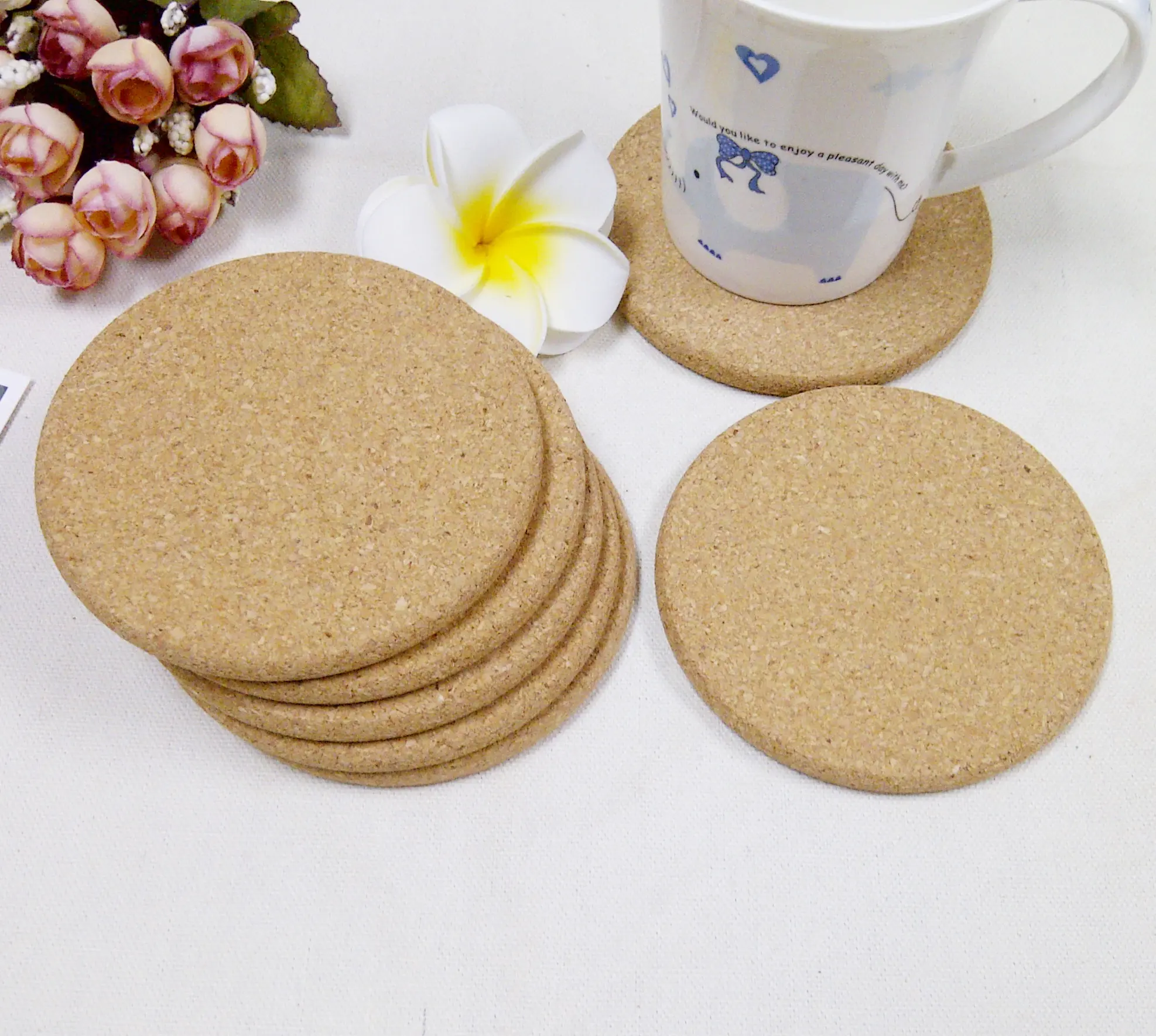Hoge Kwaliteit Blanco Milieuvriendelijke Materiaal Kurk Coaster Kurk Onderzetter Kurk Mat Hot Pot Pad