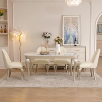 Ensemble de table et de chaises de salle à manger en bois massif de style américain, luxe léger, minimaliste français, pour salle à manger et restaurant
